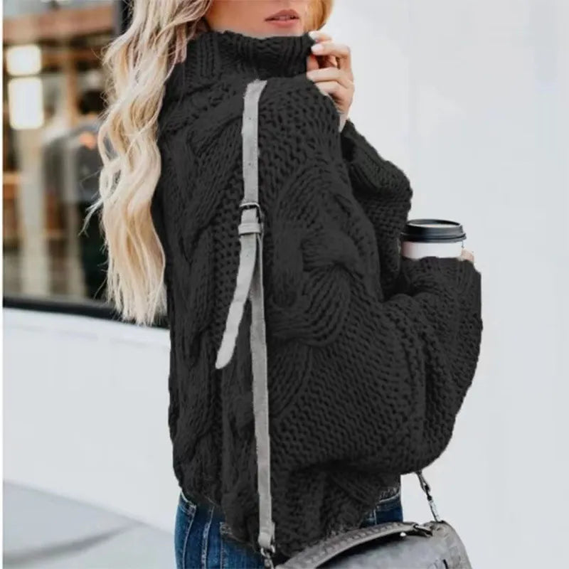 Mireia - Dulce y elegante suéter sólido de medio cuello alto