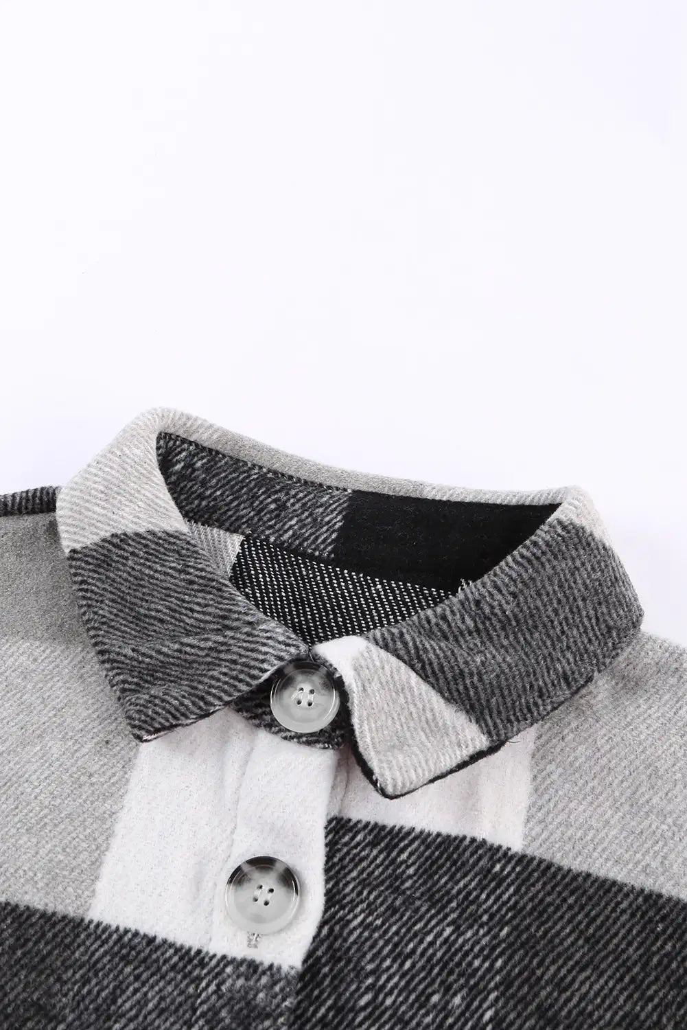 Chaqueta de Cuadros en Bloque de Color Caqui para un Estilo de Invierno Sin Esfuerzo