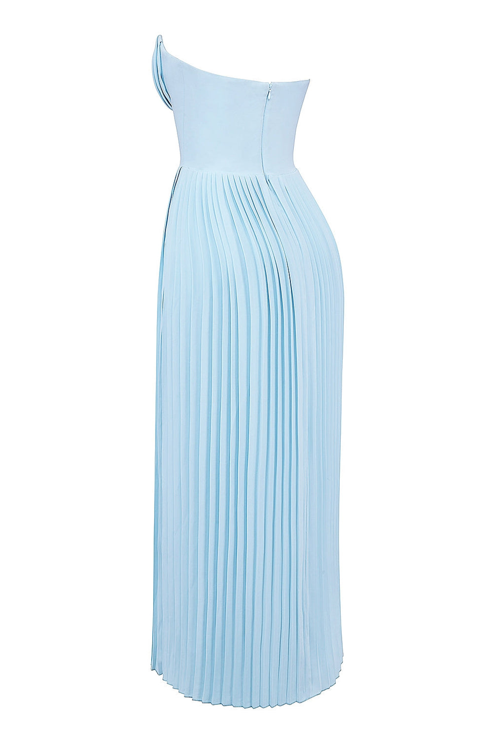 Vestido largo elegante sin tirantes con corsé y escote pronunciado para eventos especiales