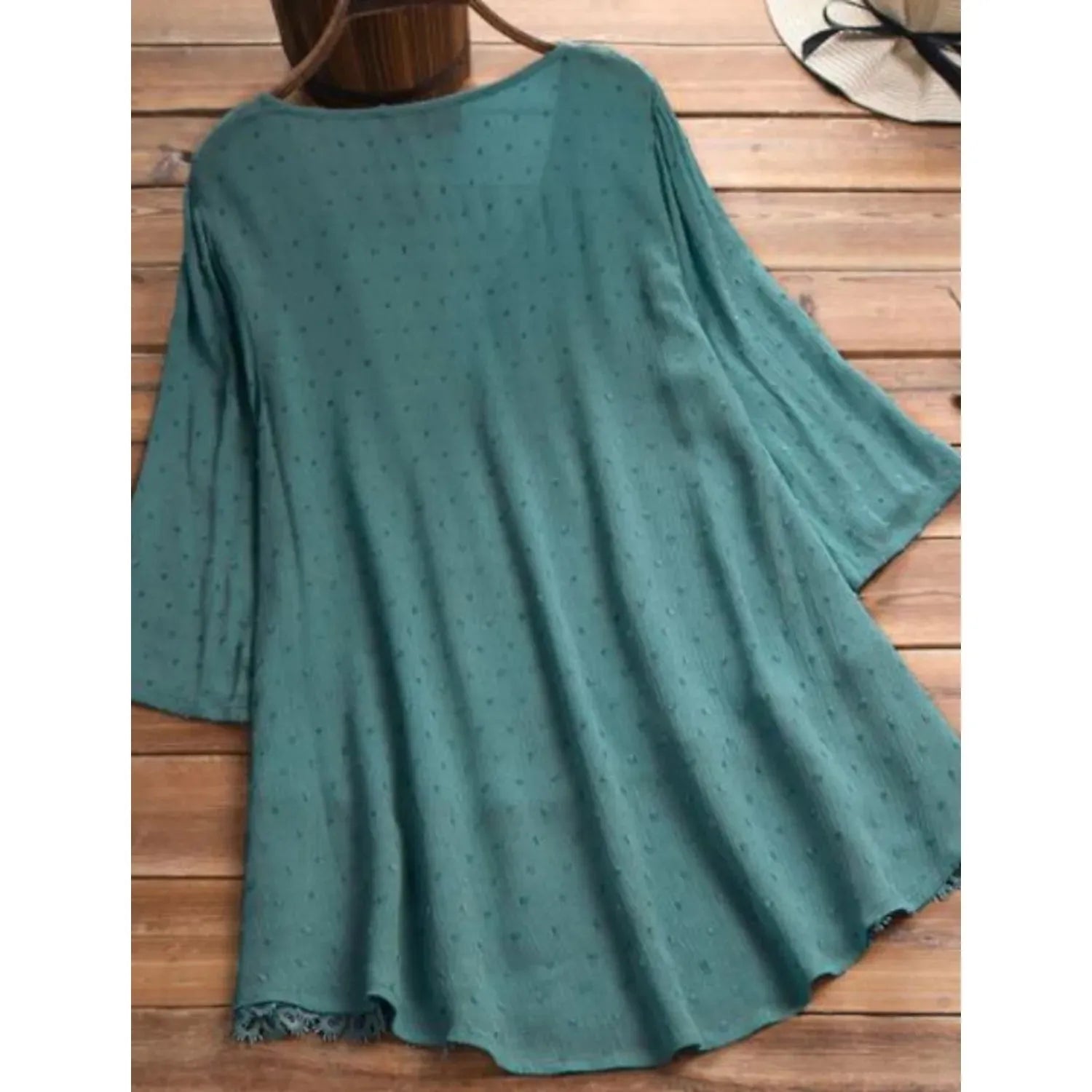 Alba - Top de encaje con cuello de pico para mujer