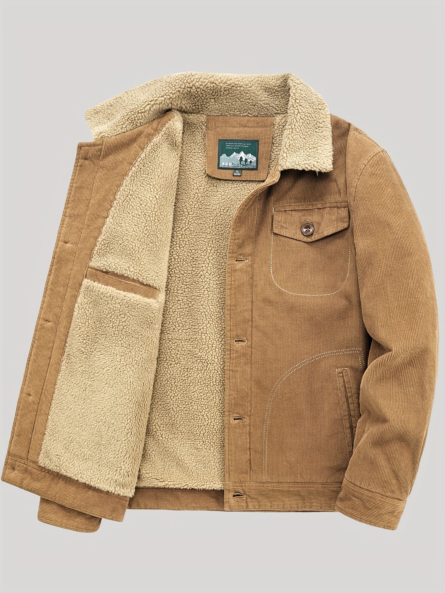 Chaqueta de Hombre con Cierre Completo, Ligera y Cálida para Actividades al Aire Libre en Invierno