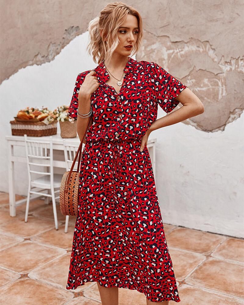 Vestido de Verano Casual con Estampado de Lunares