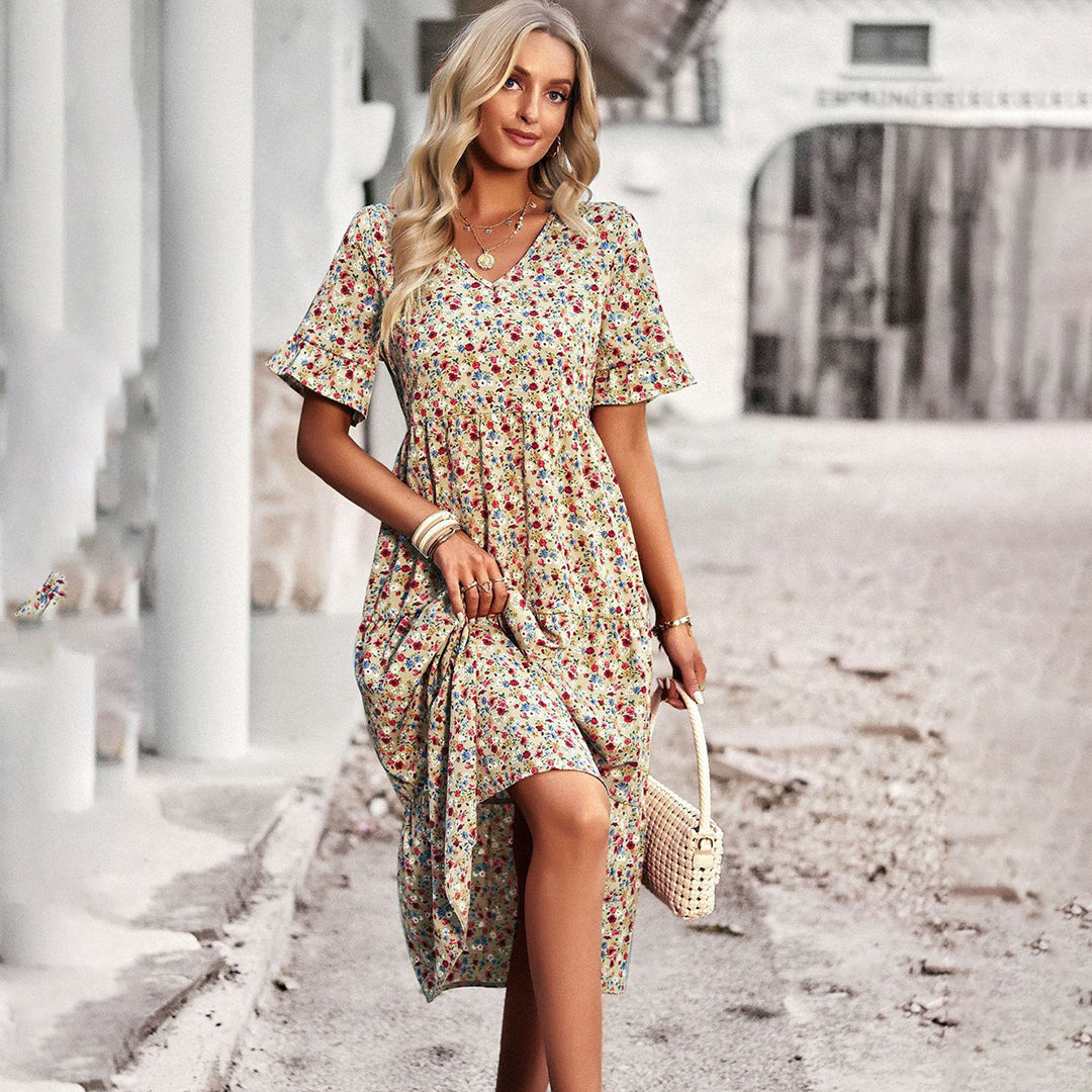 Vestido Midi Floral Elegante y Femenino