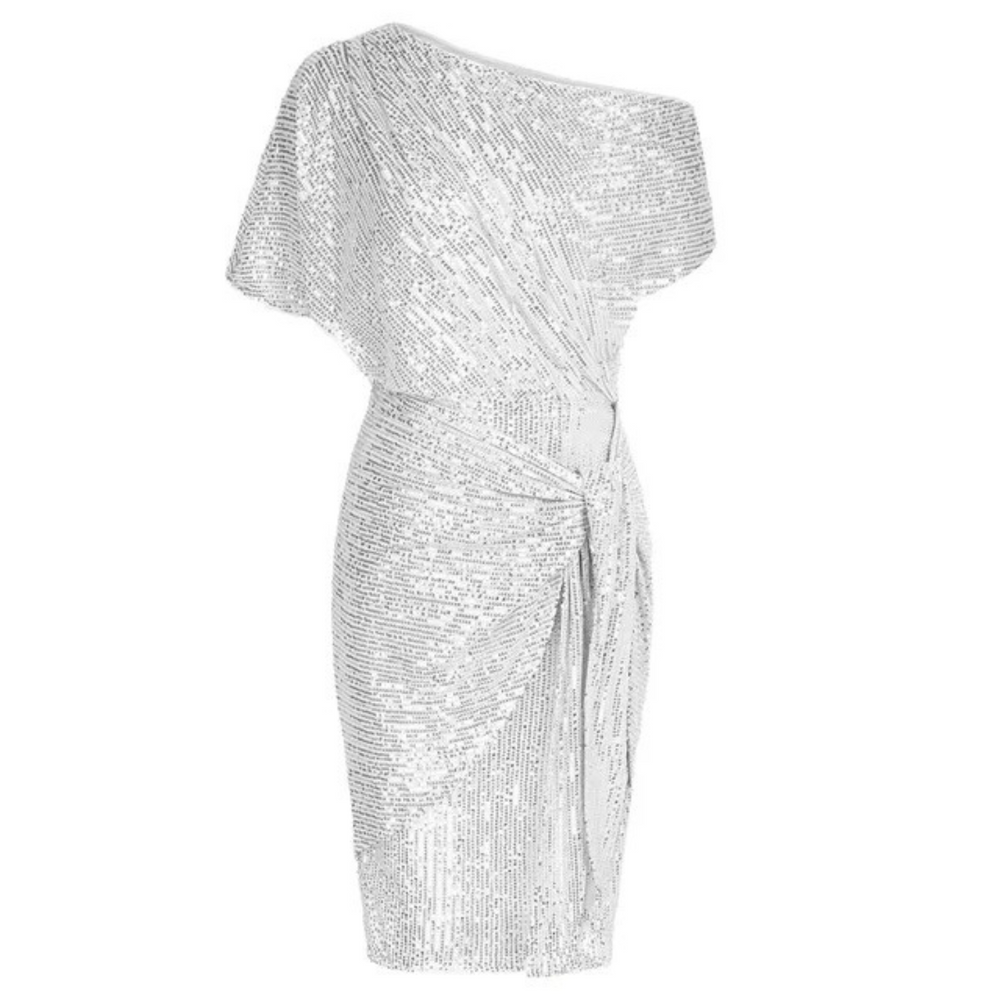 Vestido de lentejuelas asimétrico elegante ideal para celebraciones