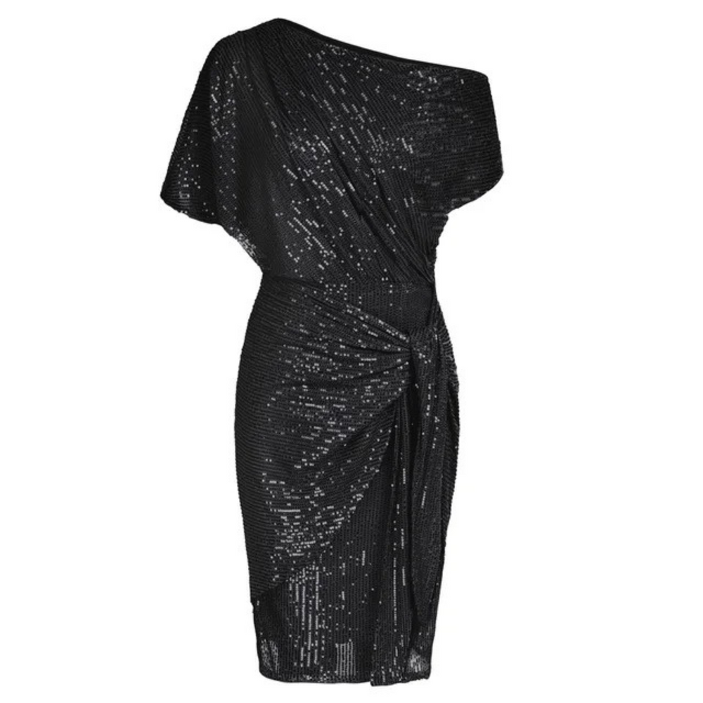 Vestido de lentejuelas asimétrico elegante ideal para celebraciones