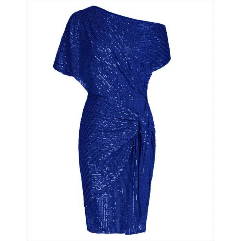 Vestido de lentejuelas asimétrico elegante ideal para celebraciones