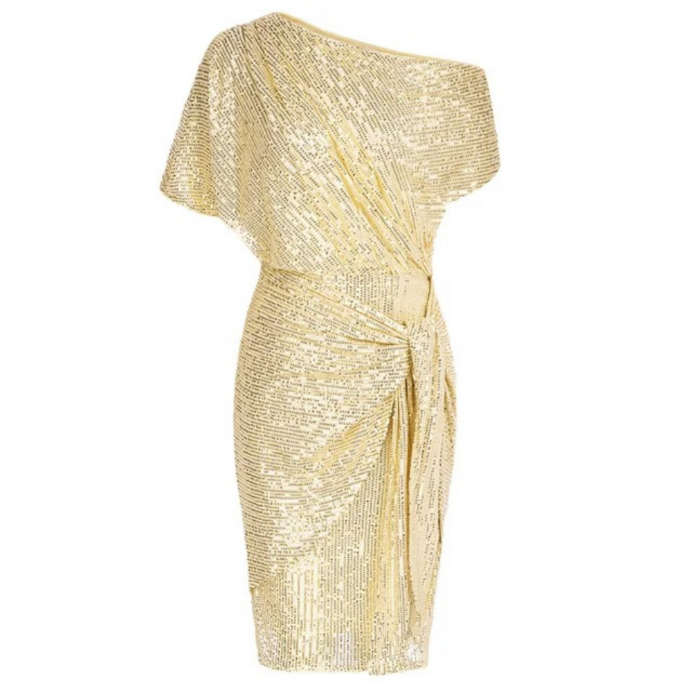 Vestido de lentejuelas asimétrico elegante ideal para celebraciones