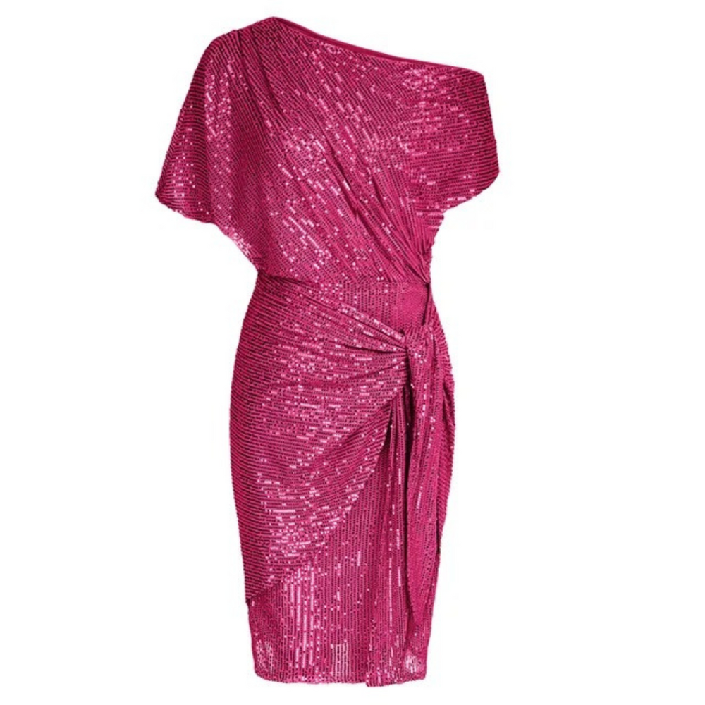 Vestido de lentejuelas asimétrico elegante ideal para celebraciones
