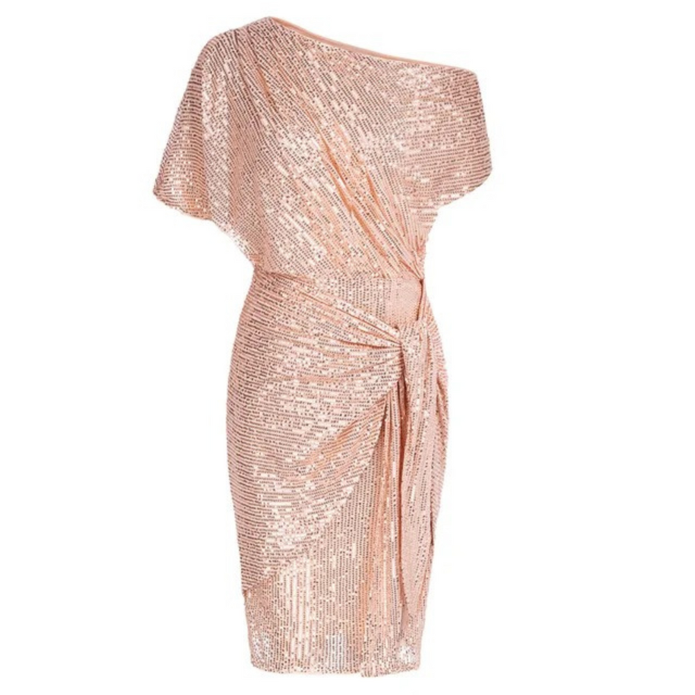 Vestido de lentejuelas asimétrico elegante ideal para celebraciones