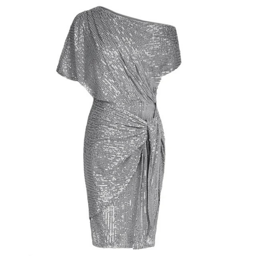 Vestido de lentejuelas asimétrico elegante ideal para celebraciones