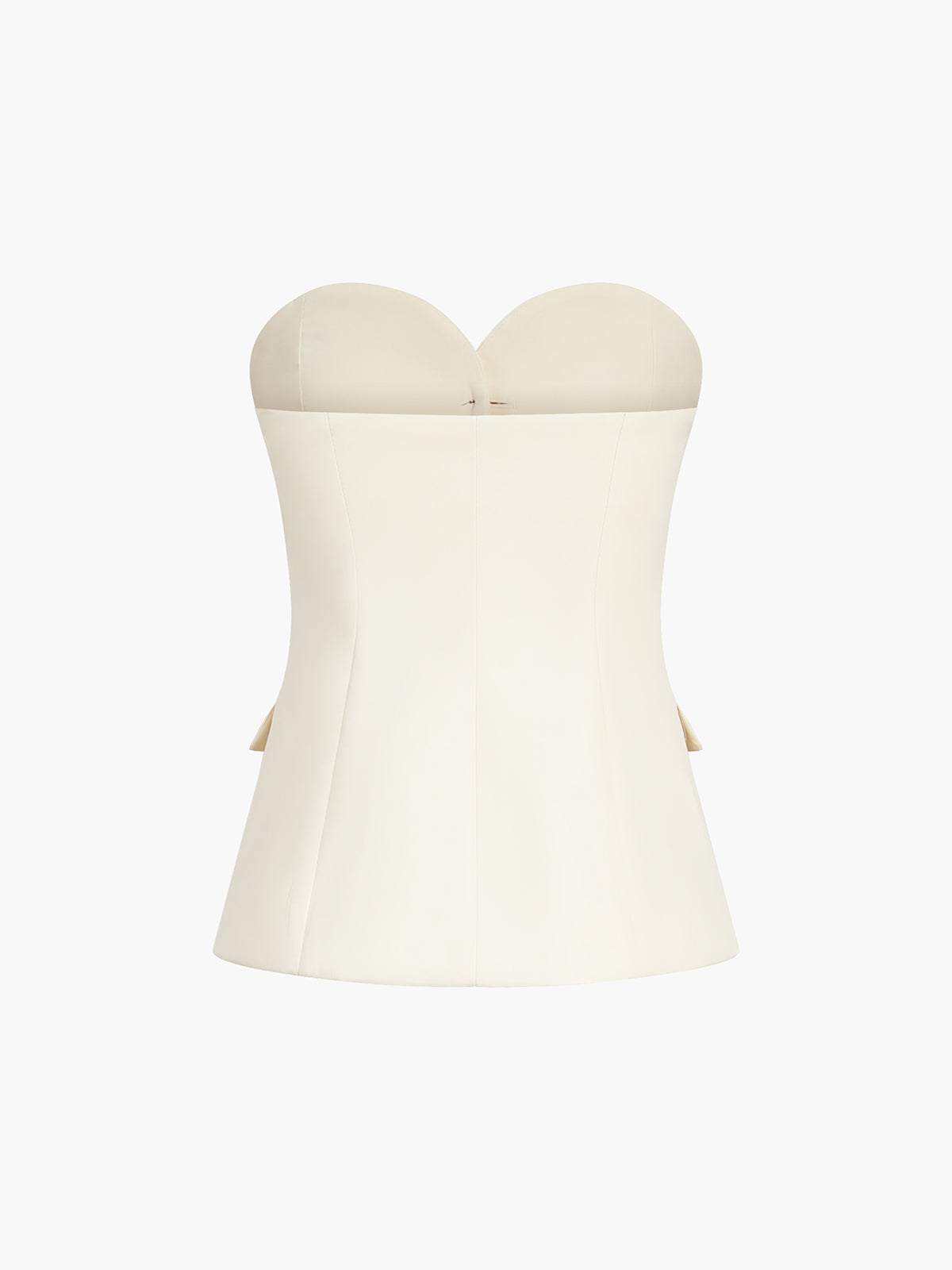 Conjunto moderno y elegante para mujer con top sin tirantes con botones y pantalón ancho