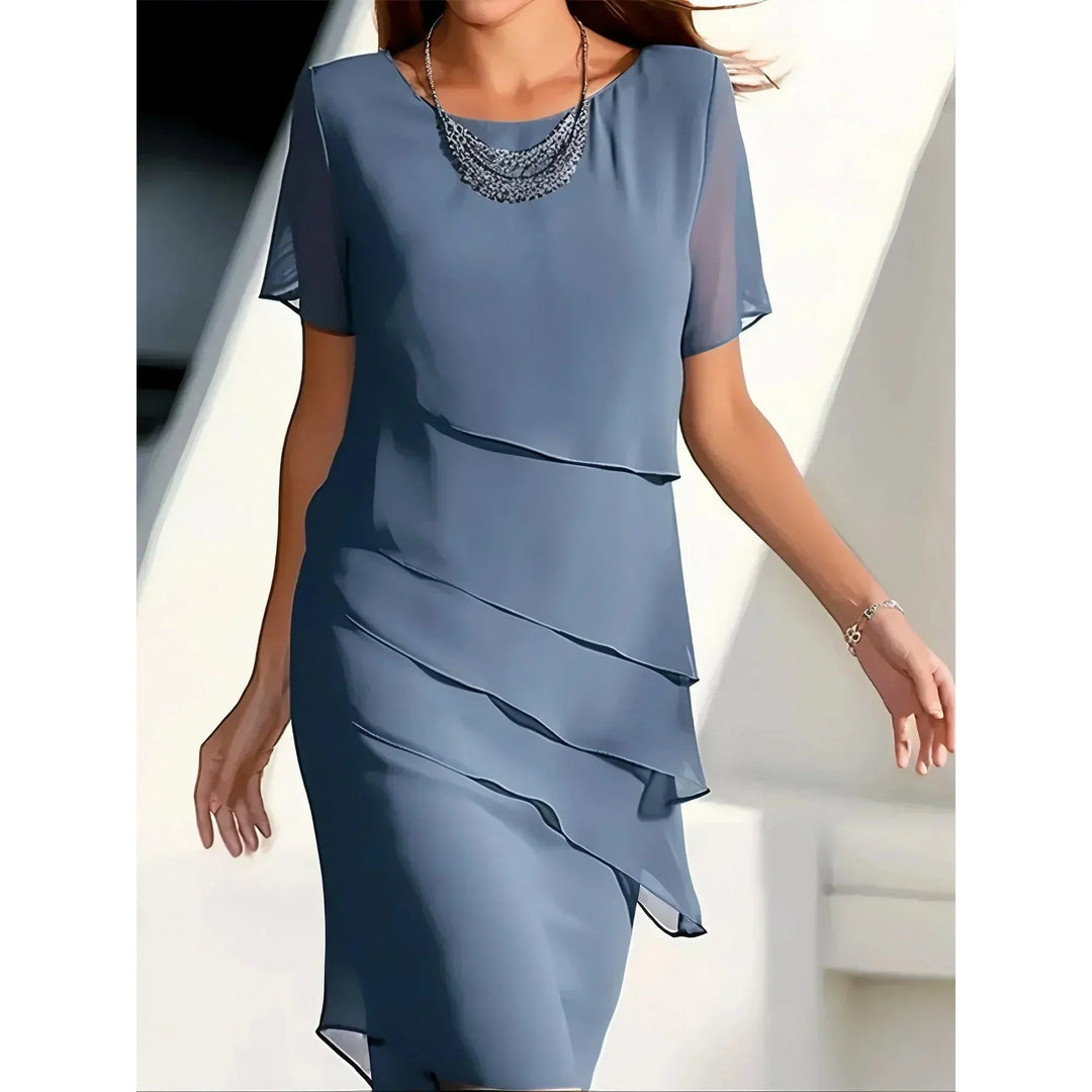 Vestido veraniego clásico y casual con mangas tres cuartos ideal para cualquier ocasión