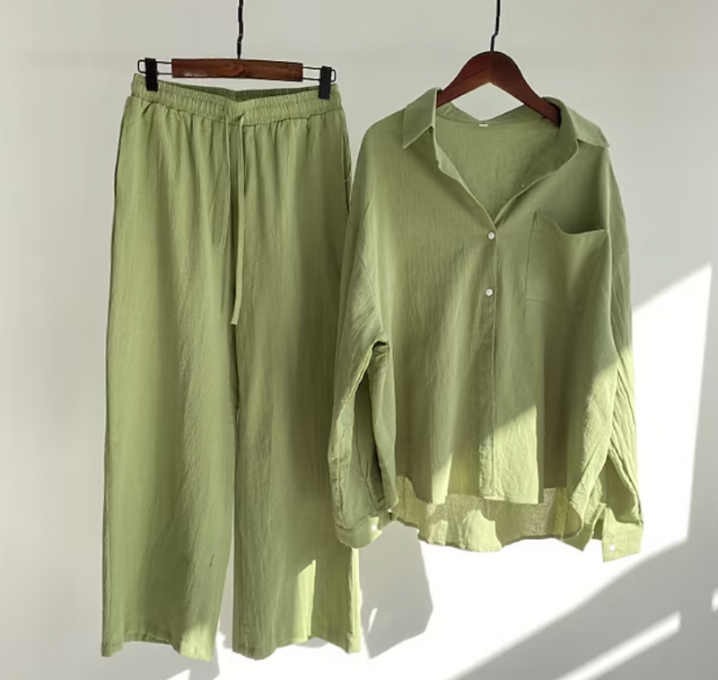 Conjunto de Verano Elegante para Mujer de Camisa y Pantalón