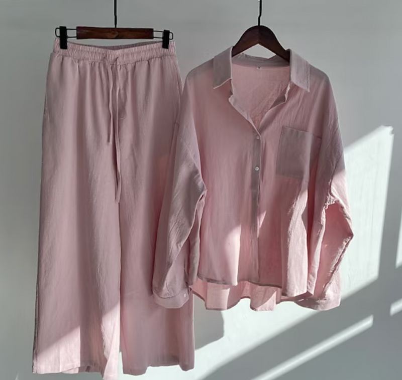 Conjunto de Verano Elegante para Mujer de Camisa y Pantalón