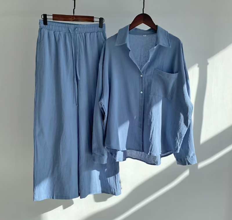 Conjunto de Verano Elegante para Mujer de Camisa y Pantalón