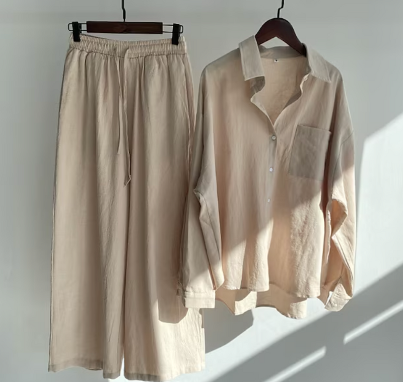 Conjunto de Verano Elegante para Mujer de Camisa y Pantalón