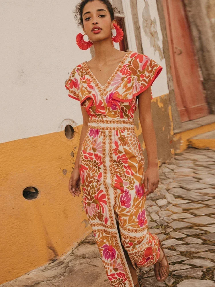 Vestido largo vintage elegante con mangas únicas y sofisticadas