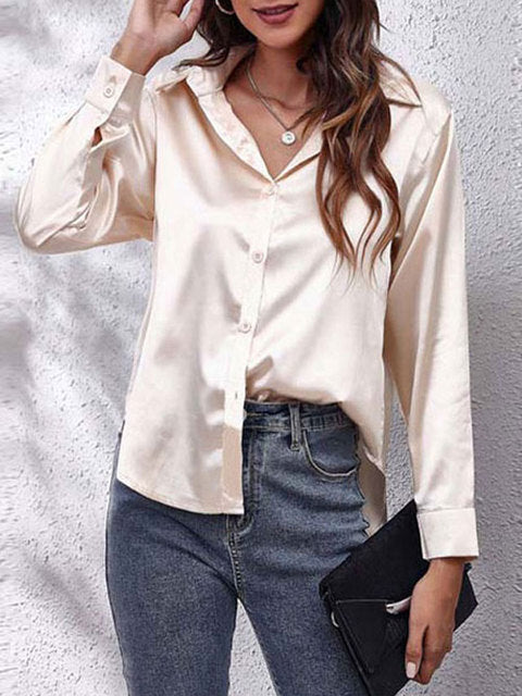 Camisa clásica y versátil para mujer con mangas largas