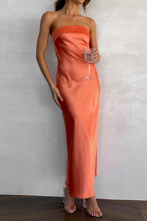 Vestido largo sin tirantes ideal para un mira elegante en ocasiones especiales