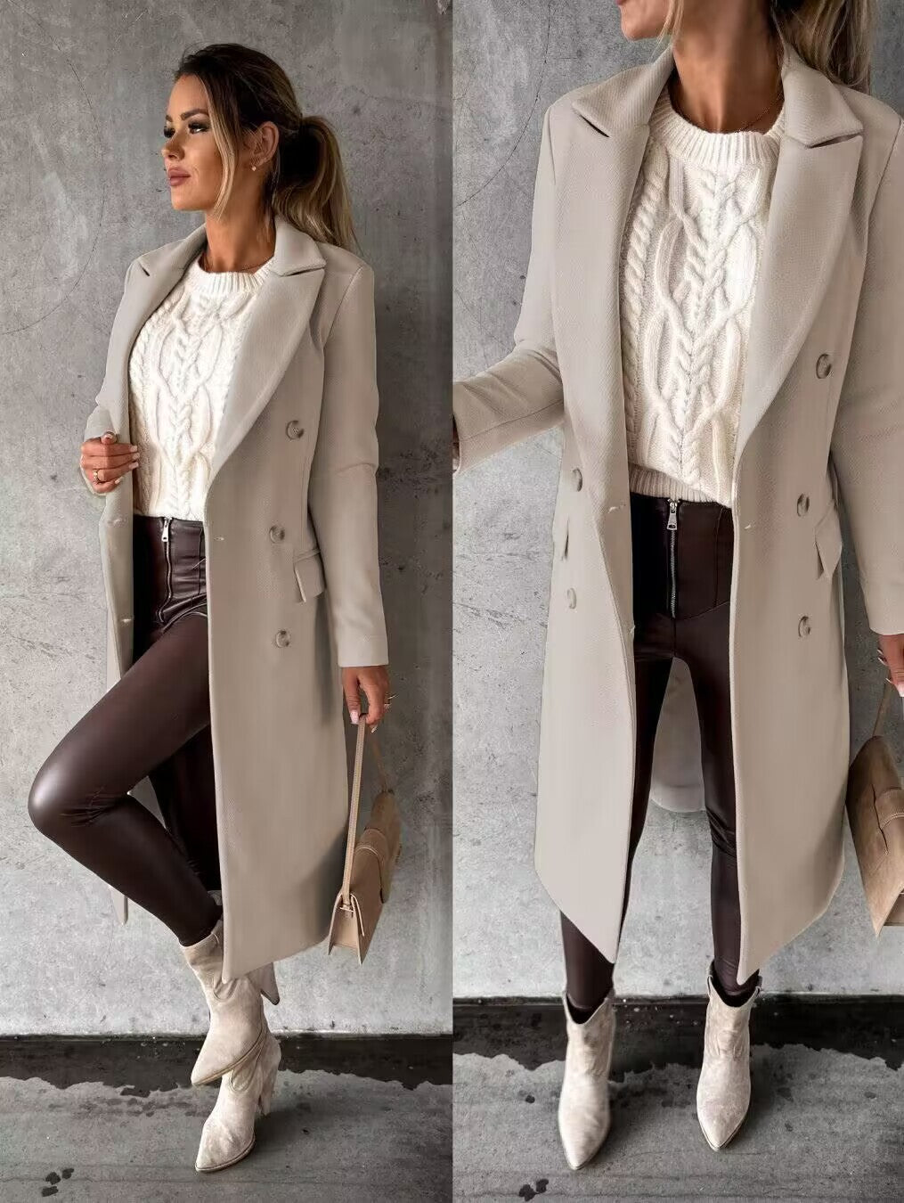 Abrigo largo elegante para el invierno