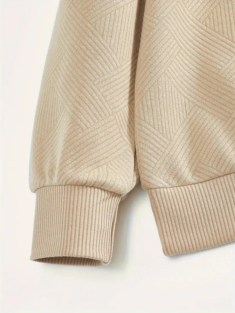 Suéter Vintage para Hombre con Cierre y Diseño Geométrico