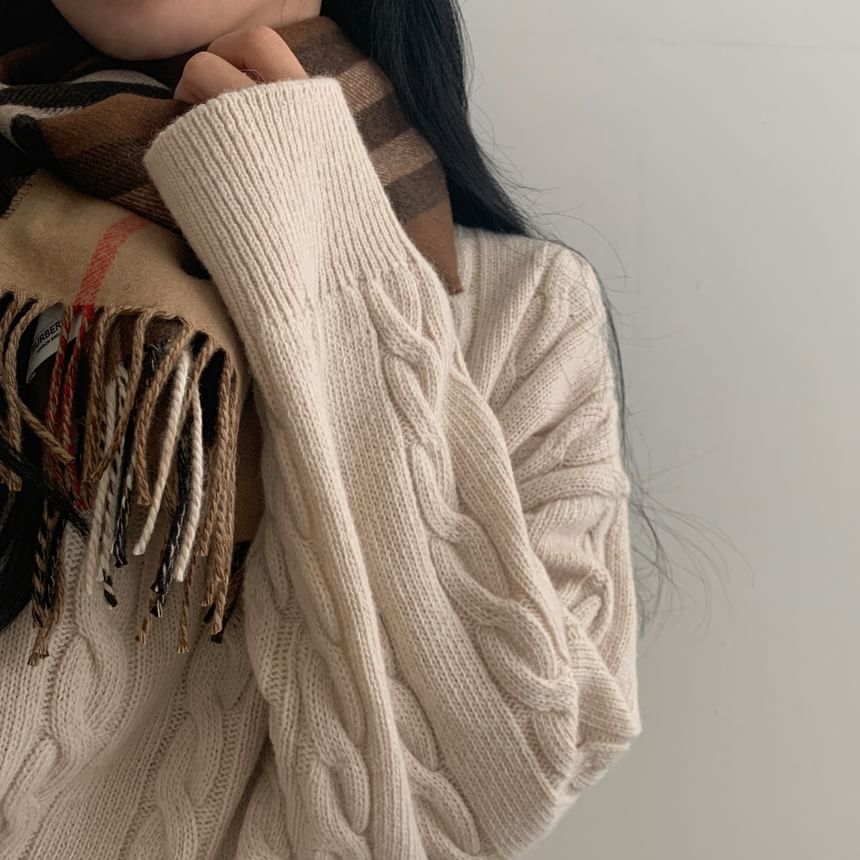 Suéter de Punto con Cuello en V para Mujer - Cálido y Moderno