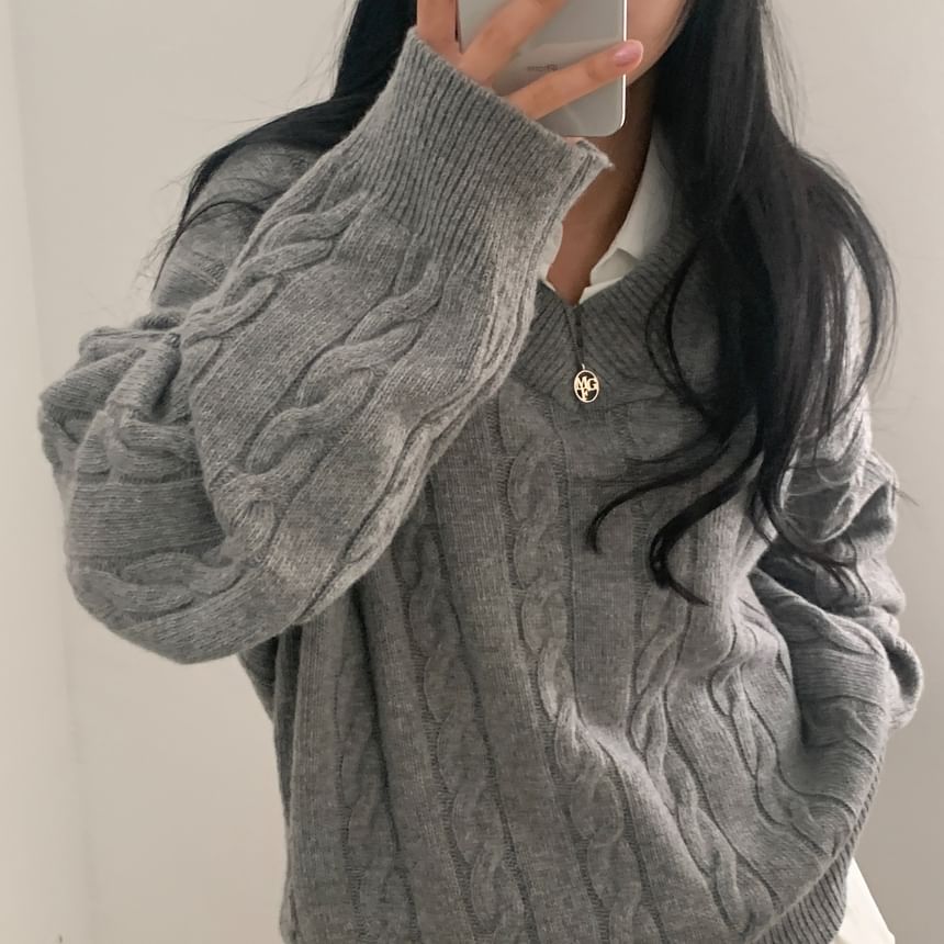 Suéter de Punto con Cuello en V para Mujer - Cálido y Moderno