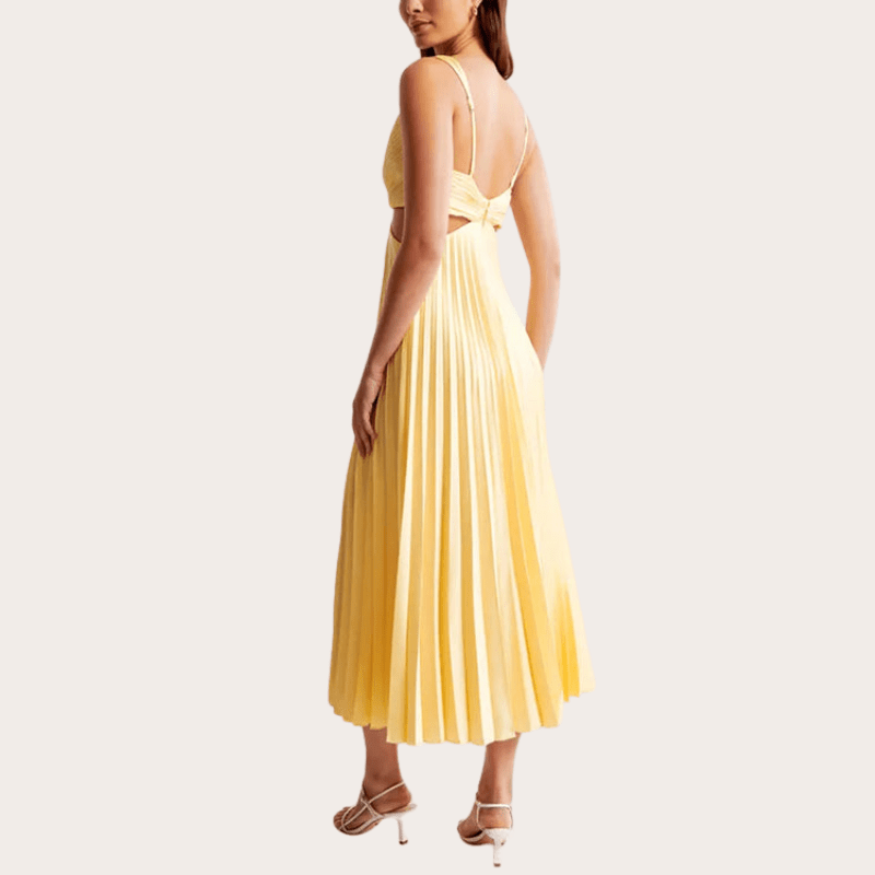 Vestido largo plisado para mujer con estilo elegante ideal para ocasiones especiales
