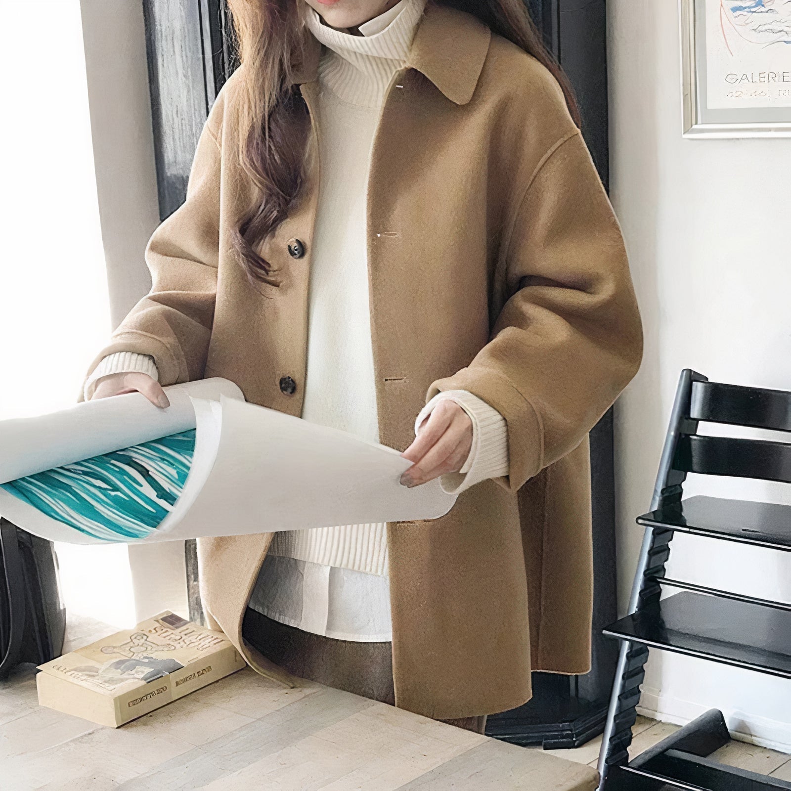 Elegante abrigo de invierno para mujer, moderno y cómodo
