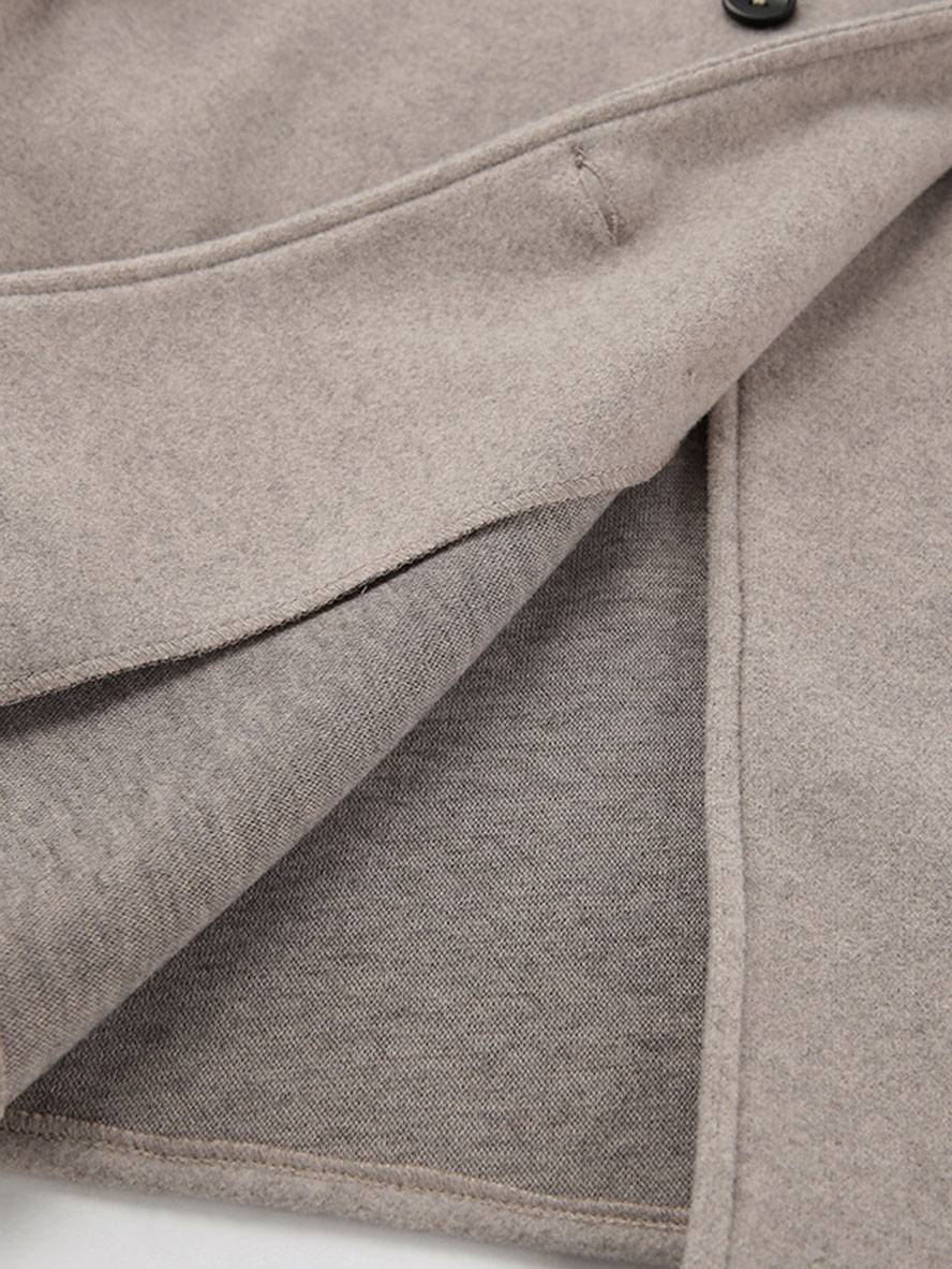 Abrigo de mujer elegante con doble botonadura, cuello alto y escote en V, diseño vintage para uso diario