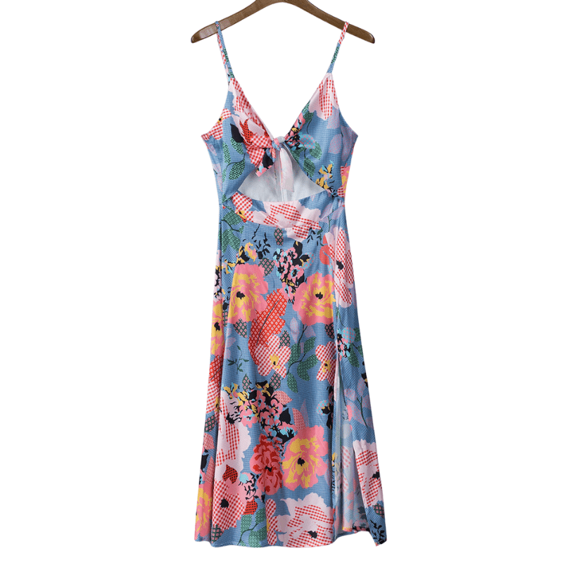 Vestido midi con estampado floral para mujer en estilo elegante y moderno