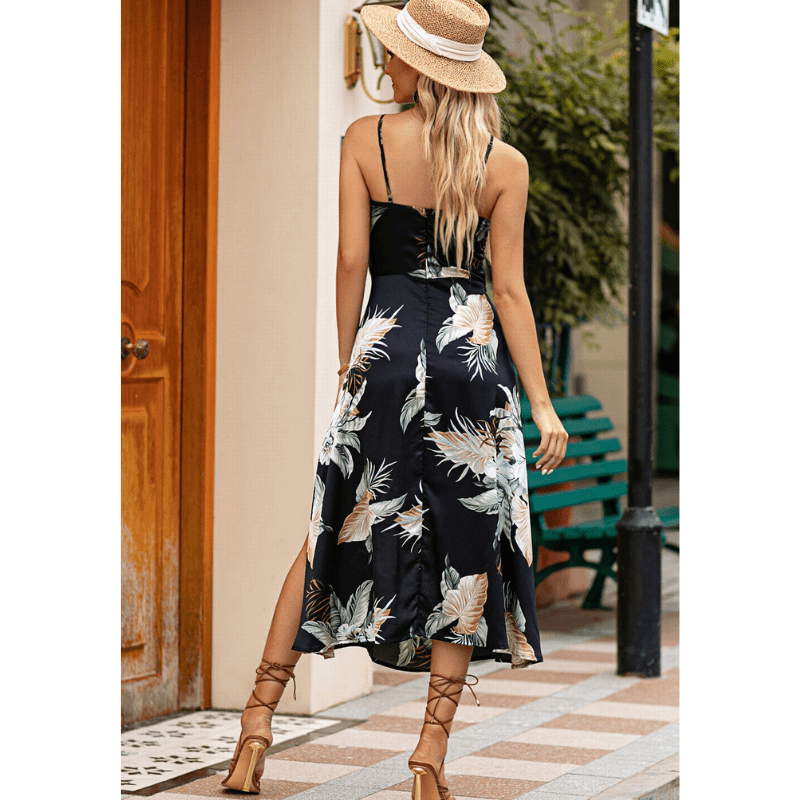 Vestido midi con estampado floral para mujer en estilo elegante y moderno