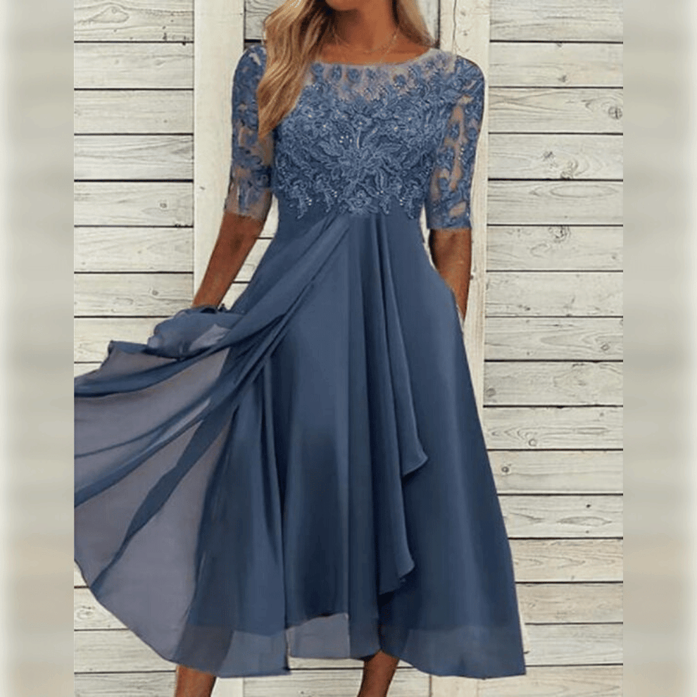 Vestido midi elegante de noche con diseño sofisticado para ocasiones especiales