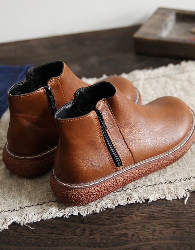 Botas Retro Hechas a Mano con Suela Antideslizante y Punta Redonda