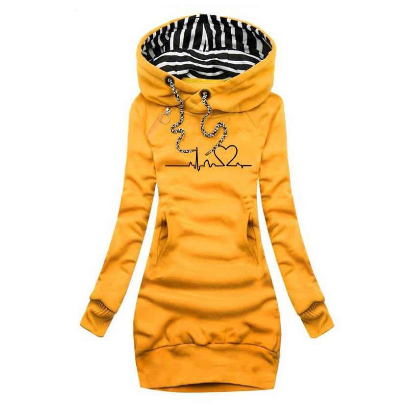 Vestido tipo suéter con diseño impreso moderno