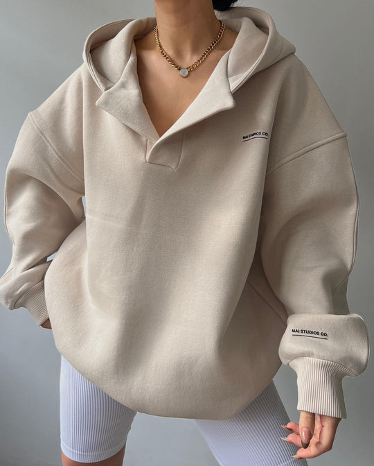 Suéter con Capucha Forrado de Polar, Manga Larga, Diseño Impreso y Estilo Básico