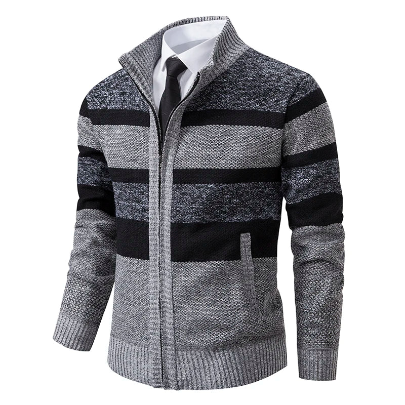 Suéter Casual para Hombre con Cremallera y Cuello Alto