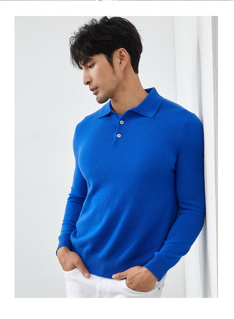 Camisa Polo de Manga Larga para Hombre - Suéter Elegante de Otoño