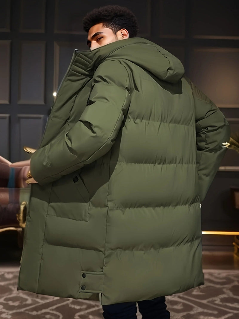 Abrigo de invierno para hombre, cálido y moderno con diseño largo