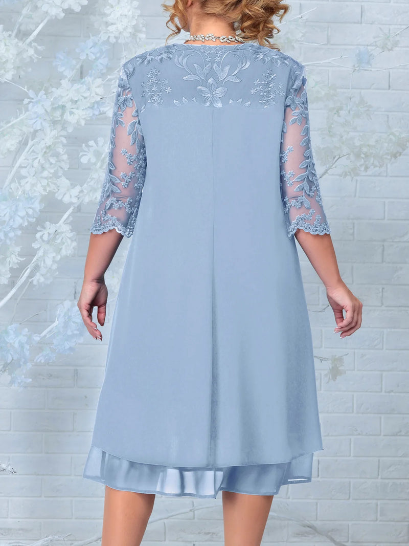 Vestido banquet elegante con elementos estilosos en talla grande para ocasiones especiales