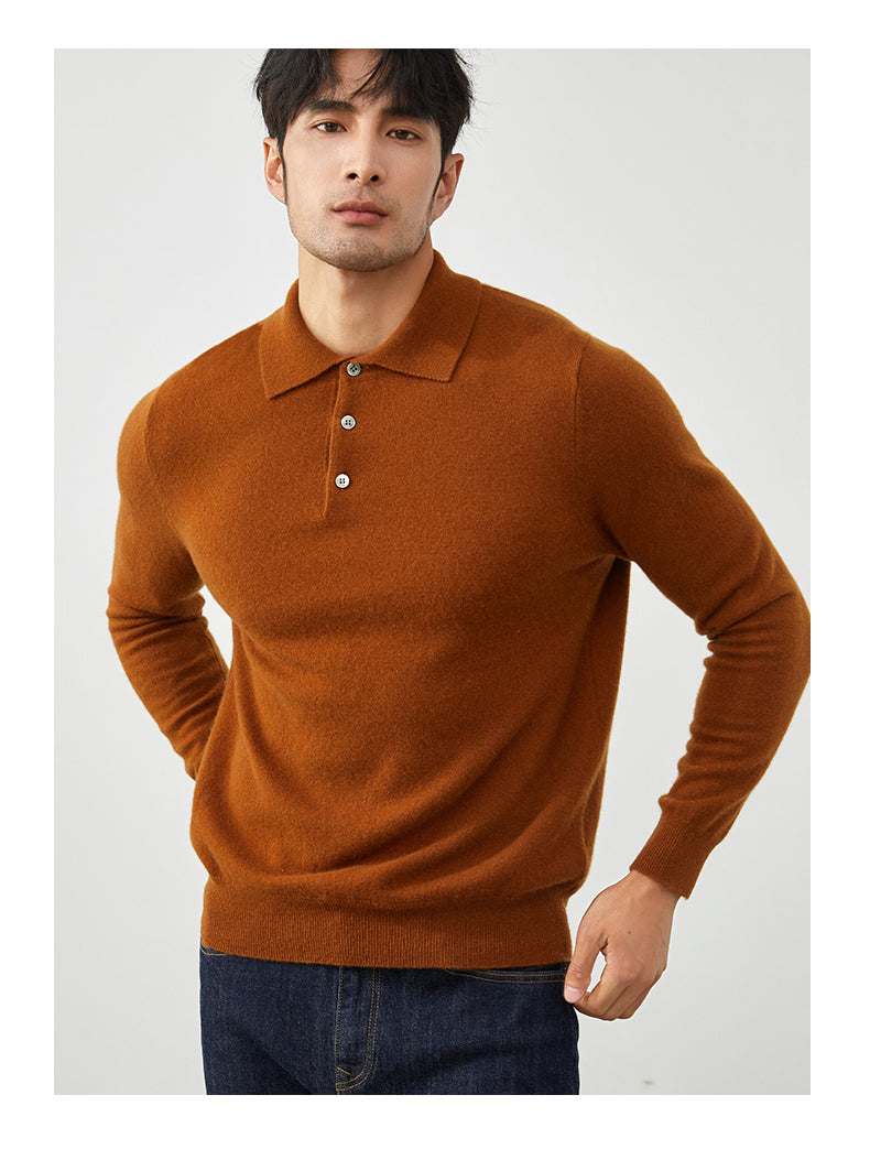 Camisa Polo de Manga Larga para Hombre - Suéter Elegante de Otoño