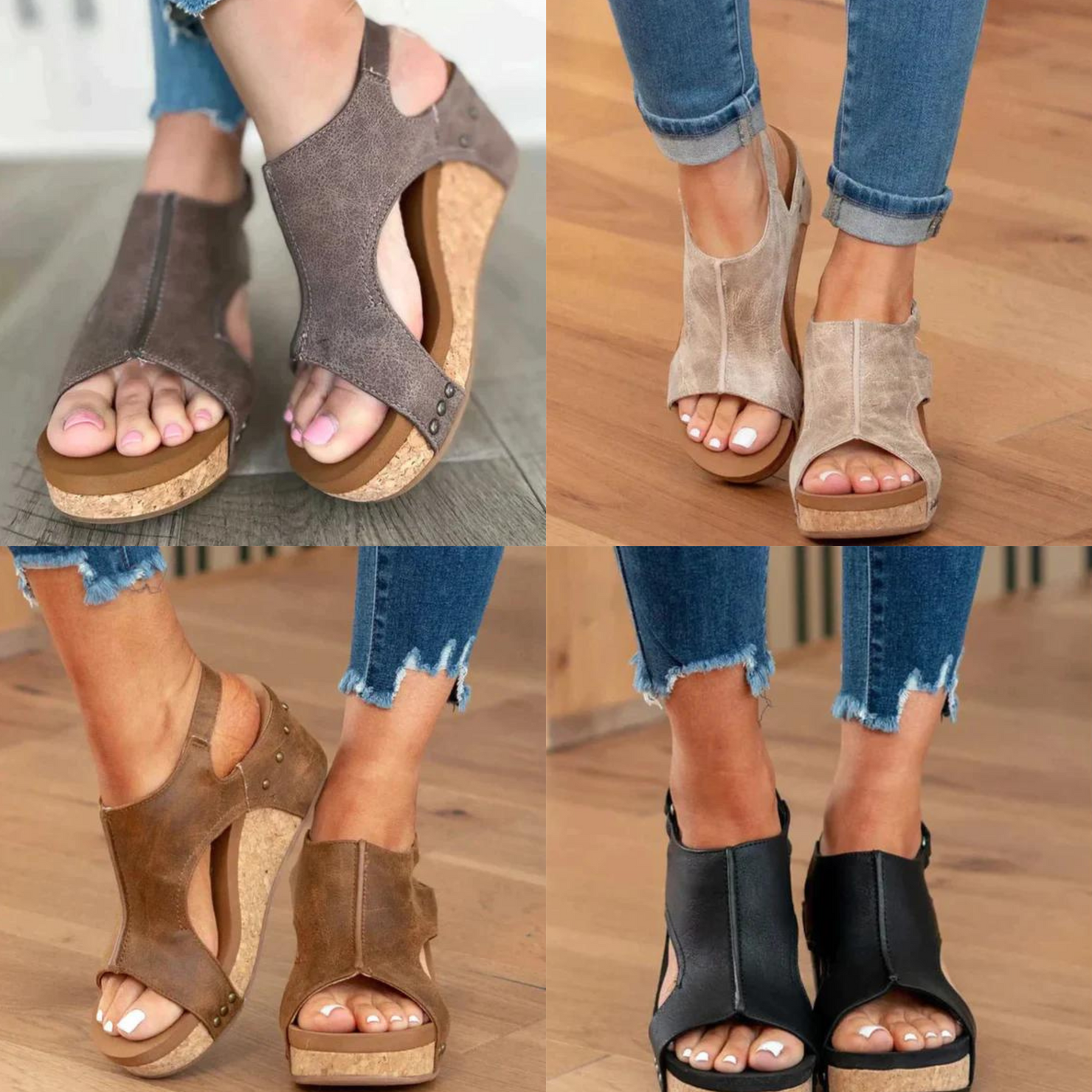 Sandalias casuales para mujer con plataforma baja y diseño moderno