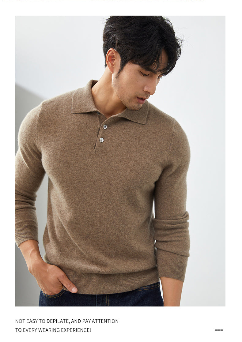 Camisa Polo de Manga Larga para Hombre - Suéter Elegante de Otoño