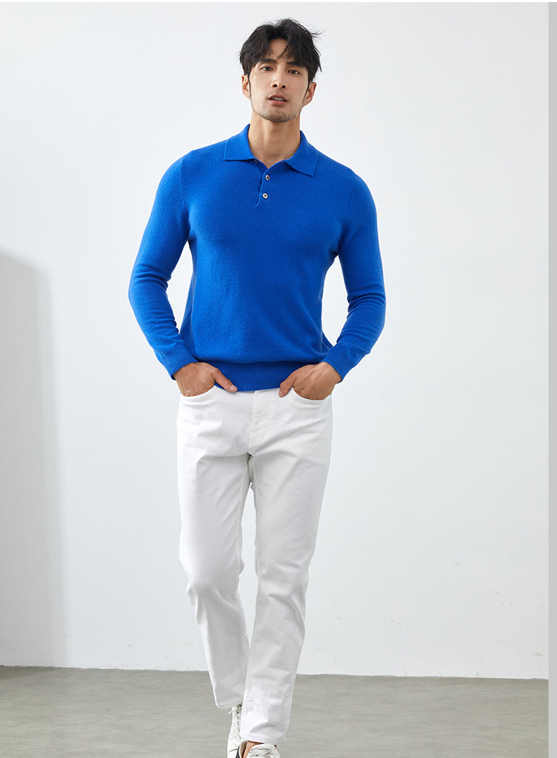 Camisa Polo de Manga Larga para Hombre - Suéter Elegante de Otoño