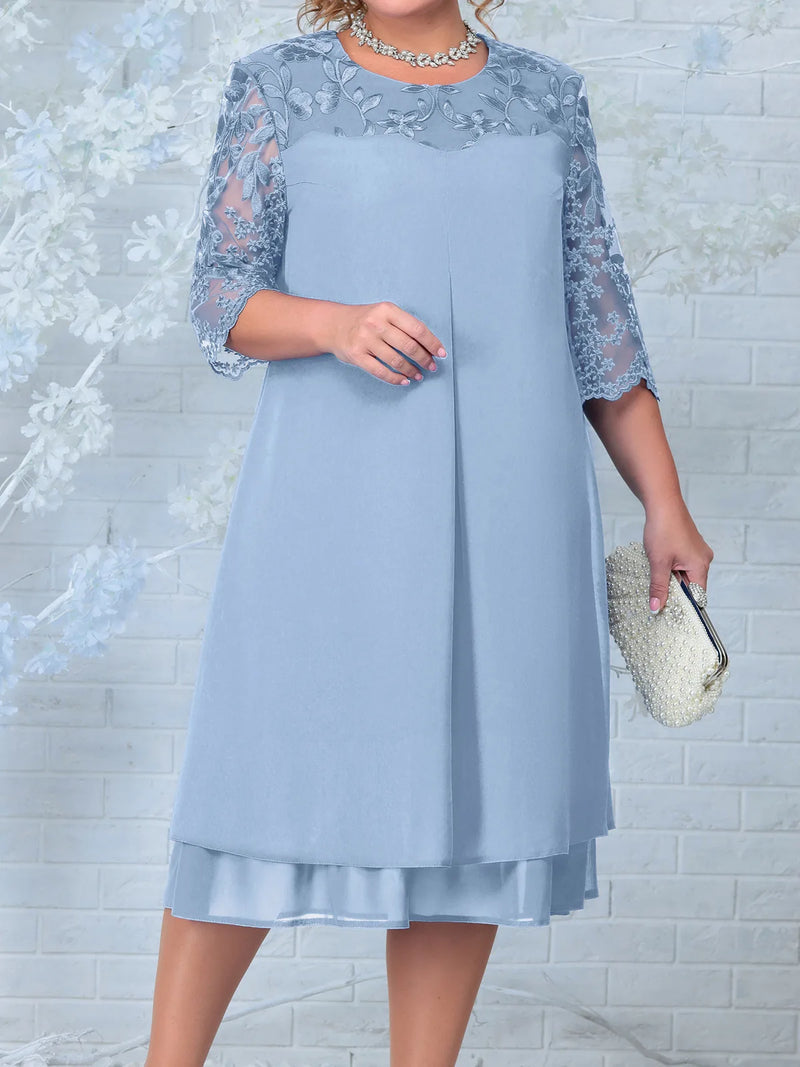 Vestido banquet elegante con elementos estilosos en talla grande para ocasiones especiales