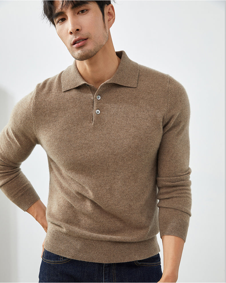 Camisa Polo de Manga Larga para Hombre - Suéter Elegante de Otoño