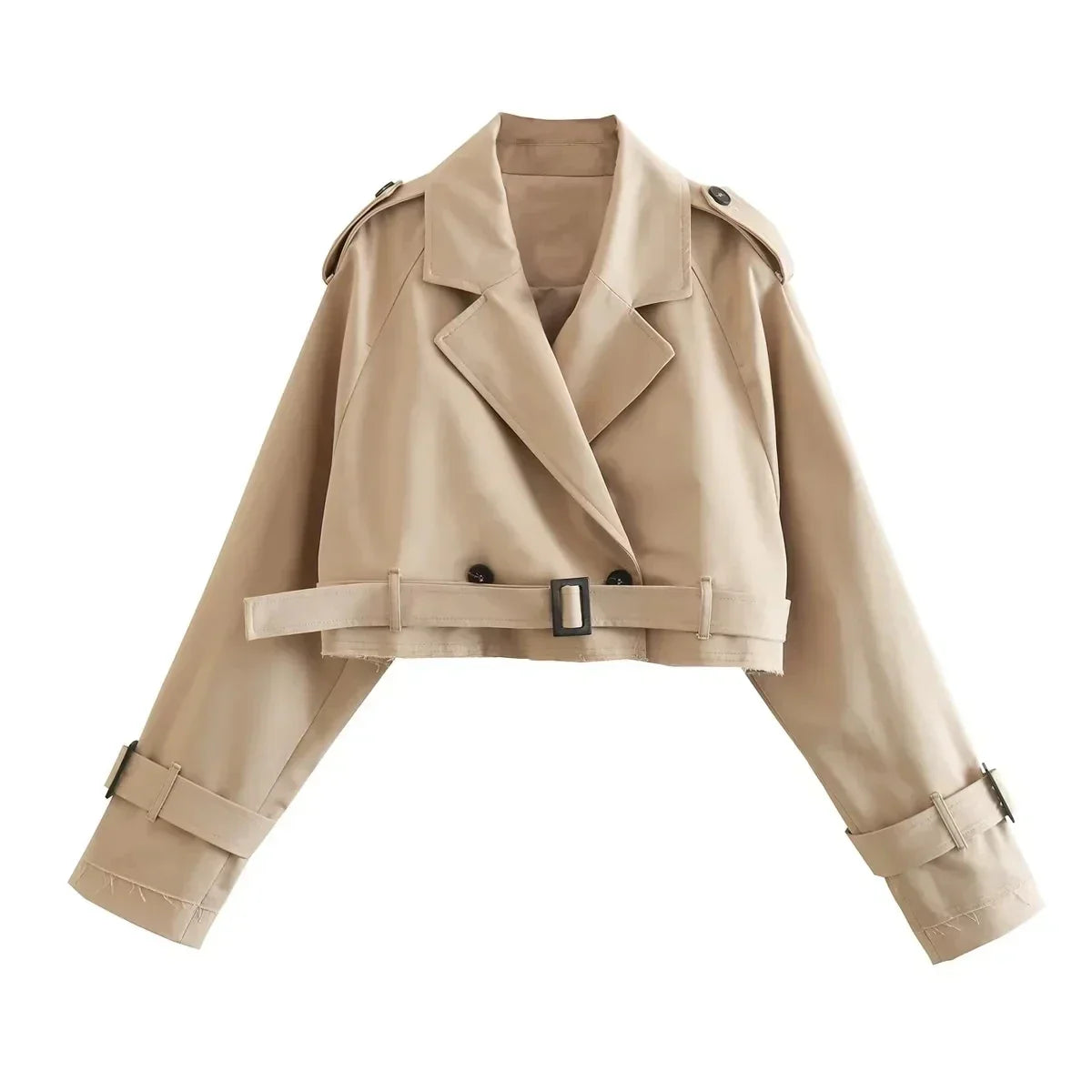 Gabardina corta para mujer con estilo moderno y sofisticado