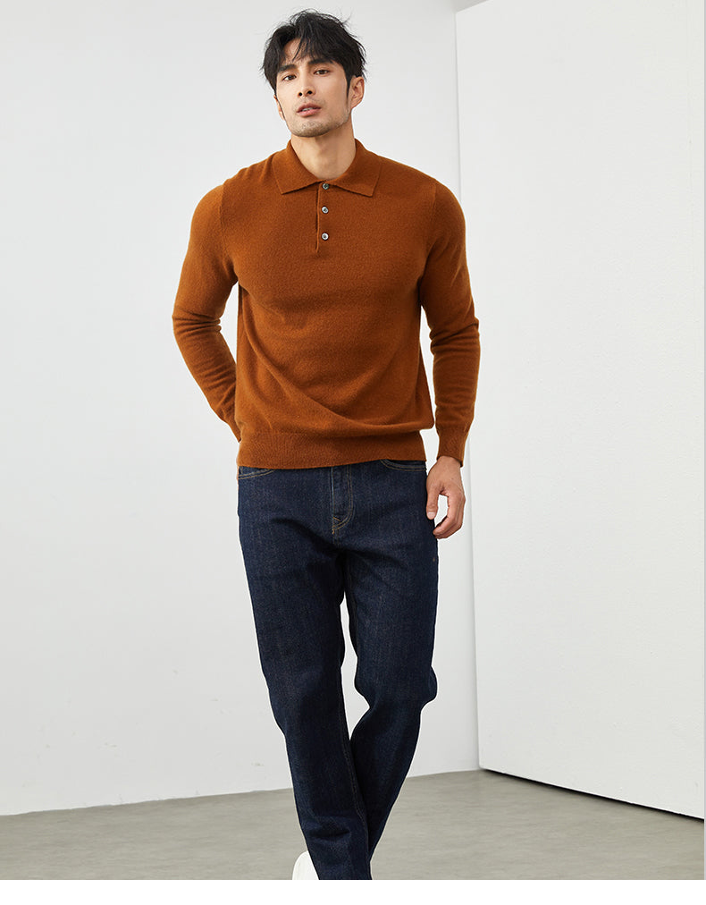 Camisa Polo de Manga Larga para Hombre - Suéter Elegante de Otoño