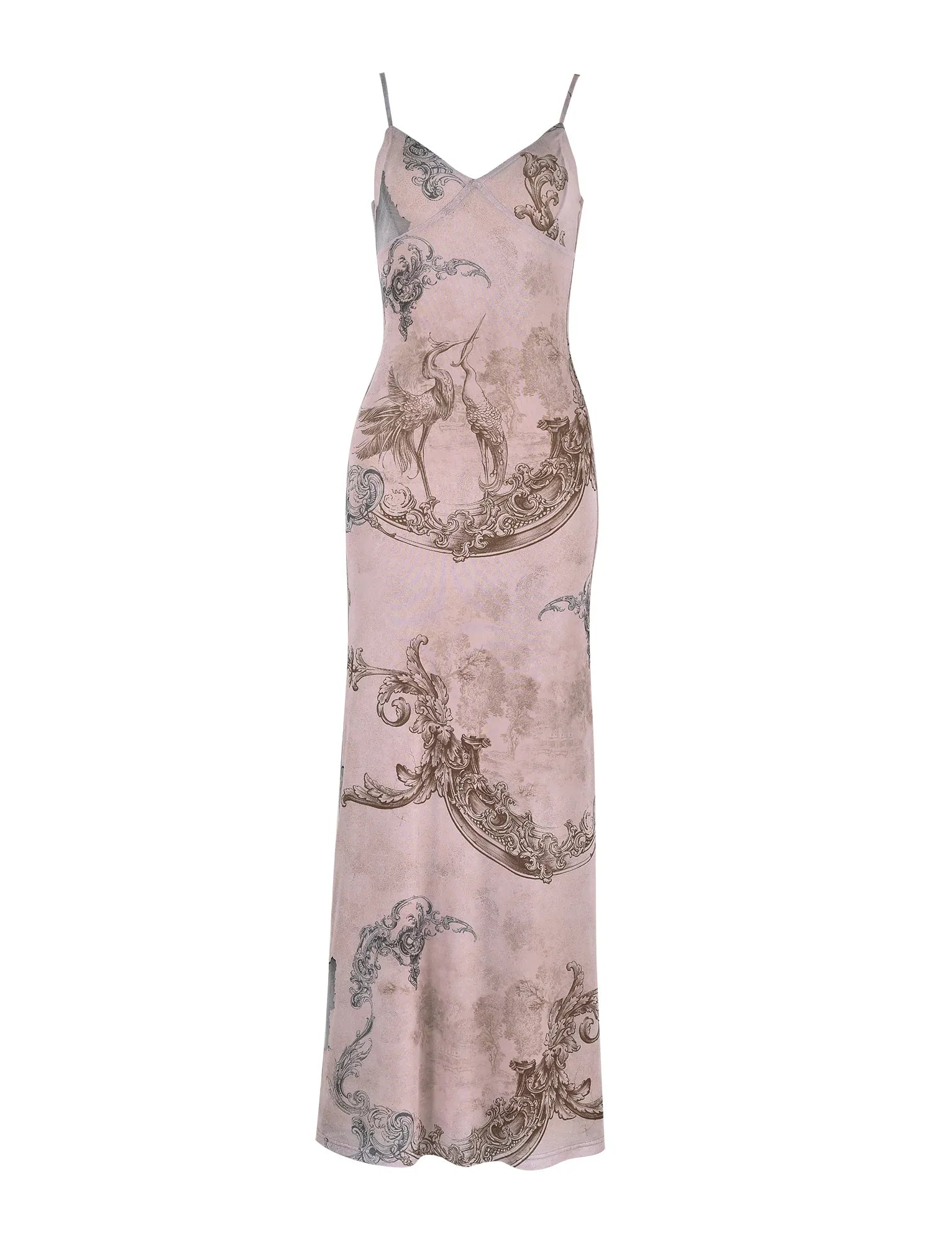 Vestido largo con estampado elegante en los tirantes para un mira moderno