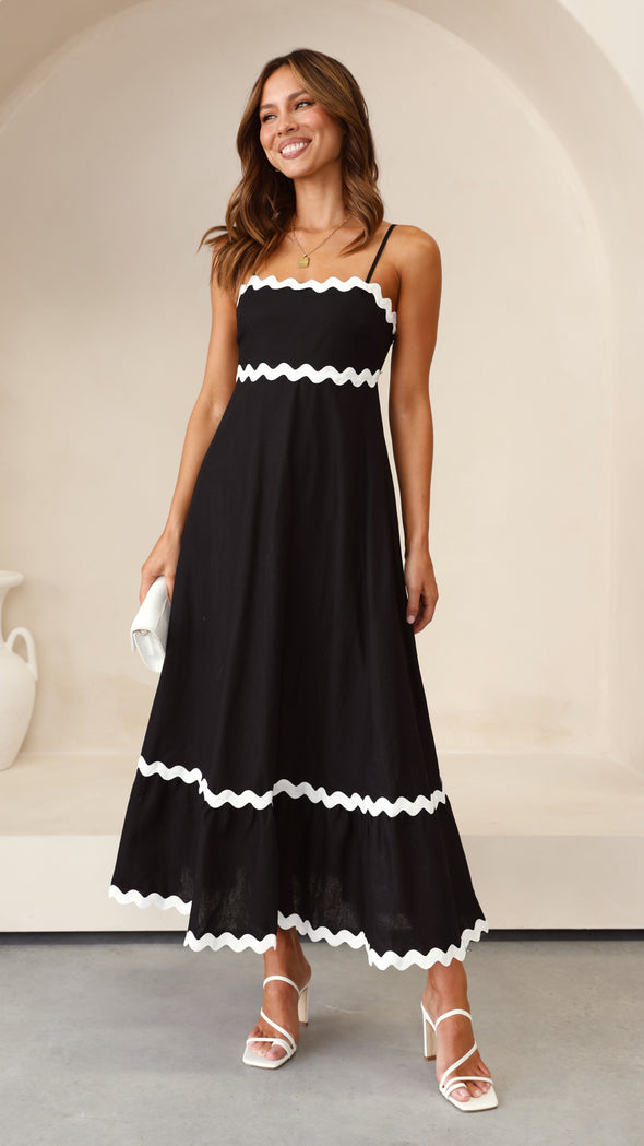Vestido largo elegante con tirantes finos